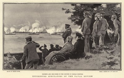 Geïnteresseerde Toeschouwers van de Marineparade door George Soper